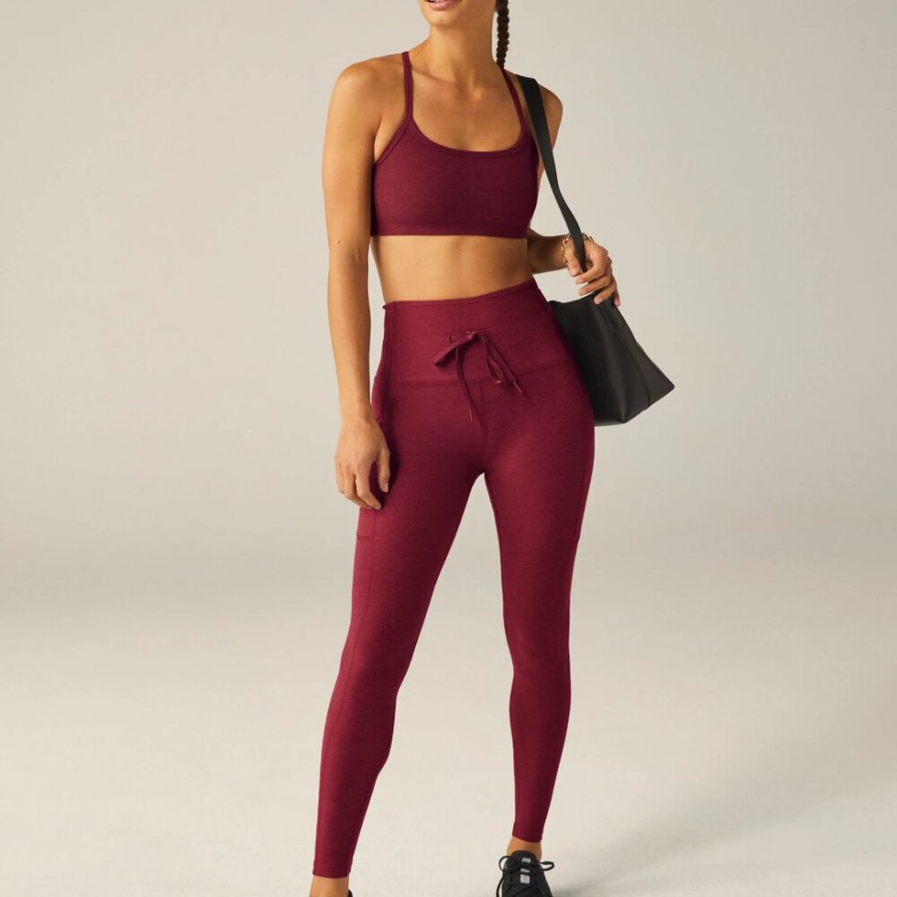 Spacedye Go Pocket Midi Legging Bordeaux NWT